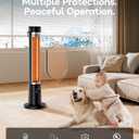 Patio Heater for Outdoor Use, Infrared Electric Outdoor Heater, 1500W Instant Heating, 60-Degree Oscillation, 9 Heat Levels, 9H Timer, Remote, Backyard, Large Room, Indoor, 32.2", Black