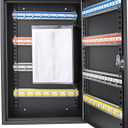 Barska 64 Position Key Lock Box  Steel Key Cabinet with Numbered Hooks, Key Log Sheet, Colored Tags, Index Chart, Labeled Shelves