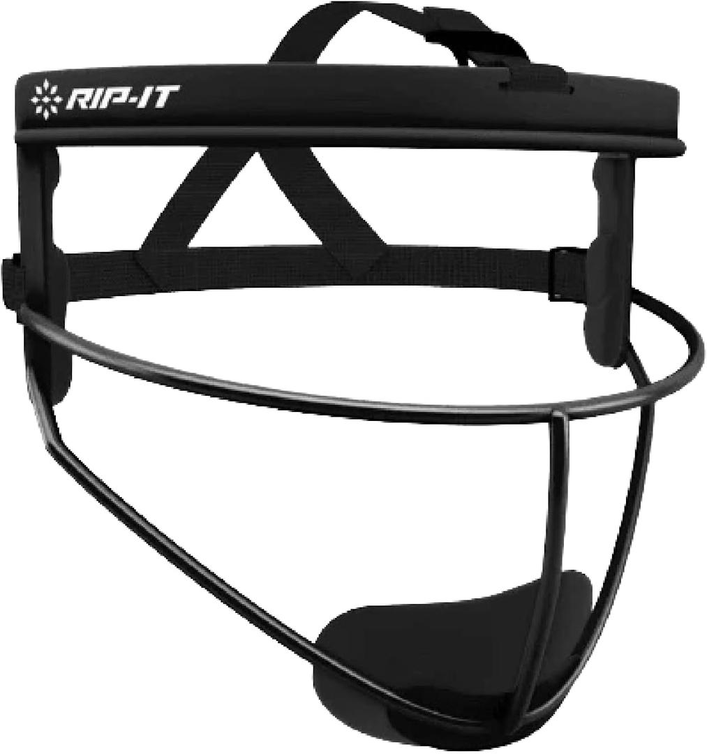 RIP-IT Original Defense Softball Face Mask | Lightweight Protective Softball Fielder's Mask | Adult | Black