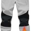 TBMPOY Men's Snow Ski Pants Waterproof Fleece Lined Insulated Softshell Winter Snowboard Hiking Zipper Bottom Leg, Grey, Size 38