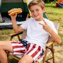 westwolf Boys Swim Trunks with Compression Liner Kids Bathing Suit 6-18 Years Swimwear (B1 Red Blue)