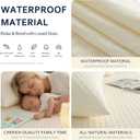 Waterproof Mattress Protector with 18" Deep Pocket, 3D Waffle Bed Cover, Soft OCS and Oeko Certified Organic Cotton Blend, Moisture-Wicking, Noiseless (White, Queen)