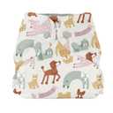 Esembly Cloth Diaper Cover - Reusable Swim Diaper, Waterproof, Breathable - Adjustable Outer Layer Over Absorbent Inner for Blowout Protection - Off-Leash, Size 1 (7-17lbs)