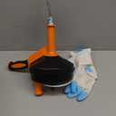 Drain Auger, Clog Remover with Drill Adapter, 25 Feet Flexible Plumbing Snake Use Manually or Powered for Kitchen, Bathroom and Shower Sink, Comes with Gloves (orange)