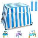 NOVWANG Water Table Cover, Kids Water Table Cover Fit Step2 Rain Showers Splash Pond Water Table, Outdoor Water-Repellent Dirt Proof Anti-UV Water Table Toys Cover Patio,Cover Only, Blue White