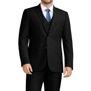 LUPURTY 3 Piece Suits for Men Slim Fit Men's Suit for Business Wedding Party 2 Button Blazer Tuxedo Set Jacket Vest Pants (XX-Large, Black)