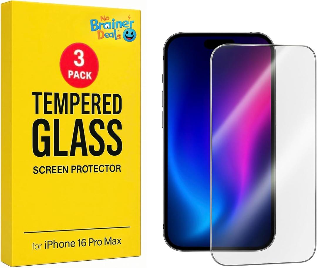 2 x Screen Protector for iPhone 16 Pro Max  6.9  3-Pack [9H Hardness] Tempered Glass  Scratch and Impact Resistant, Easy Install  High Sensitivity  Case-Friendly