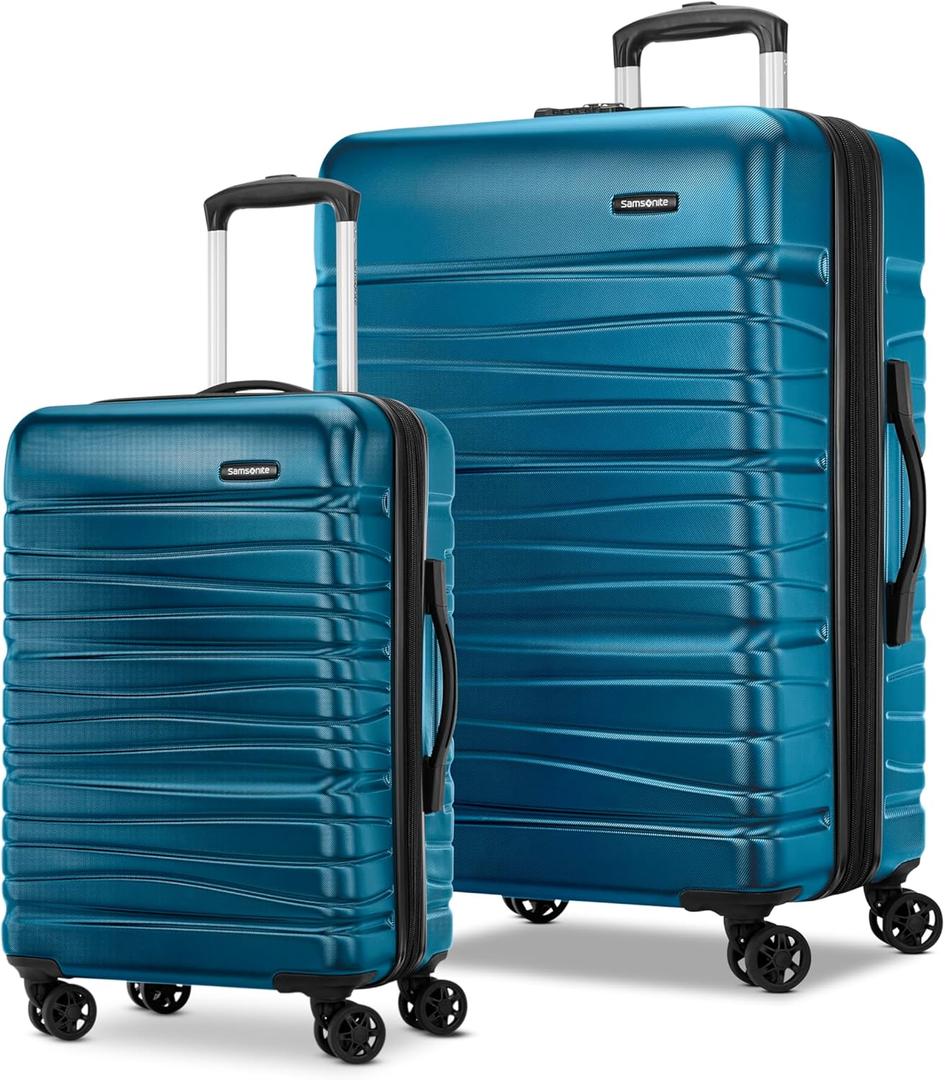 Samsonite Evolve SE Hardside Expandable with Double Spinner Wheels, 2PC SET (CO/L), Caribbean Blue