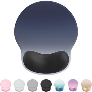 Ergonomic Mouse Pad with Wrist Rest, Large Mousepad (10.6'' x 9''), Wrist Support Mouse Mat with Non-Slip Base, Pain Relief for Laptop & Computer (Gradient Blue Black)