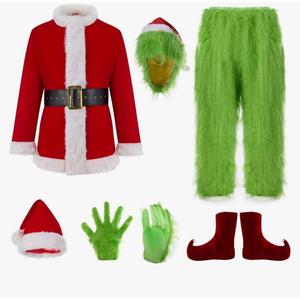 7PCS Christmas Costumes-Adult Furry Christmas Cosplay Costume Santa Outfit Sets
