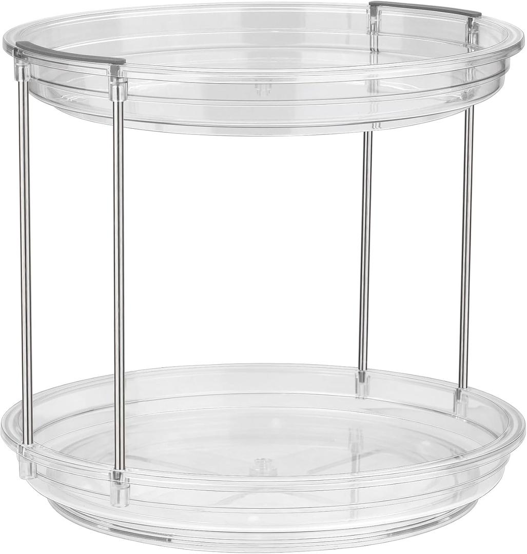 Lazy Susan Organizer (2 Tier 9.2" Round 1 Pack - Gray)
