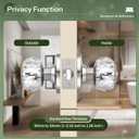 Moquin Crystal Door Knob with Keys, Round Style Glass Door Knob with Privacy Lock, Satin Nickel Classic Interior Crystal Doorknob for Bedroom, Bathroom
