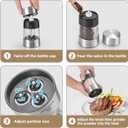 ROMER & BECHTEL 3-In-1 Manual Salt And Pepper Grinder, Adjustable Manual Spice Grinder Ceramic Burr Grinder With Stainless Steel, Refillable & Transparent