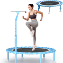 Juturna 40" Foldable Mini Trampoline, Rebounder Trampoline for Adults, 450lbs Capacity with T-Shaped Adjustable Bar, Fitness Trampoline for Kids