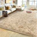Ultra Fluffy Rug for Living Room Bedroom, 5x7 Fuzzy Large Area Rug for Living Room, Plush Soft Shag Carpet for Girl Boy Kids, Non Slip Rug Modern Indoor Home Decor Aesthetic, Camel