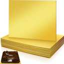 Jingmore 12 Pcs Half Sheet Rectangle Cake Drum Board Greaseproof Rectangle Cake Boards 1/4 Inch Thick Foil Corrugated Plate Drum Base for Desserts Display(14 x 19 Inch,Gold)