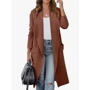 Women's Long Cardigan Sweater 2025 Fall Fashion Casual Oversized Knit Open Front Coatigan Jacket Coat Outfits, L