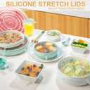 LELE LIFE 4 Pack Same Size Silicone Stretch Lids, Thicker Reusable Sturdy Silicone Container Cover, Expandable Food Storage Covers, Dishwasher and Freezer Safe, 5.71in(14.5cm)