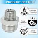 PATIKIL Pipe Adapter Connector 1-7/8" Male 74 Flare JIC x 1" Male R Pipe Fitting Oil Feed Restrictor Fitting Hydraulic Connector for Oil Steam Water Pipelines System