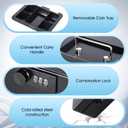 KYODOLED Cash Box with Combination Lock Safe Metal Money Box with Money Tray for Security Lock Box 7.87"x 6.30"x 3.35" Black