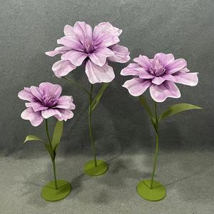 Set of 3 Giant Artificial Dahlia Flowers Wedding Decorations for Reception Huge Artificial EVA Flower for Birthday Party Wedding Arrangements Banquet Background Decor Shop Window Display (Purple)