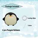 Cute Penguin Balloon 21" Pack of 4 Cartoon Penguin Birthday Party Decorations Arctic Polar Animal Winter Animals for Boys and Girls Party Decorations Baby Shower