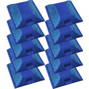 Road Reflectors Pack of 10 | 4 by 4 inch Street Pavement & Asphalt Stud Markers | Great for Speed Bumps, Sidewalks, Pedestrian Crossings, Freeways & Driveways | Industrial Grade (Blue)
