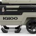 Igloo Trailmate Journey 70Qt Wheeled Cooler | Insulated Hard Shell Ice Chest (Olive Green)