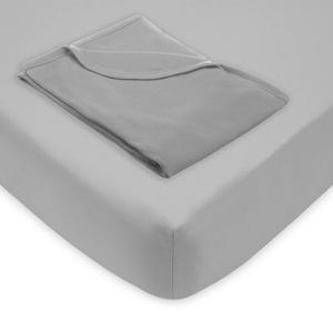 American Baby Company Preschool Bundle Set, a 24" x 48" x 4" Daycare/Preschool Mat Sheet and a 36" x 48" Toddler Blanket, Gray, for Boys and Girls