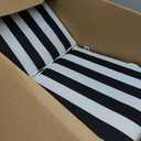 Arden Outdoor Patio Dining Chair Cushion, 20x44, Rain-Proof Seat Pad, Fade-Resistant Outdoor Cushion Black Cabana Stripe (1 Pack)