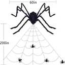 VKP Halloween Outdoor Decorations Hairy Black Spider, Scary Giant Spider Fake Large Spider Hairy Spider Props for Halloween Yard Decorations Party Decor (Gray and White)