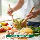 2 x Freshware Bamboo Wooden Utensils Set for Kitchen, 6-Piece, Wooden Spoons for Cooking, Cooking Utensils Set Includes Wood Spoons and Spatula, Utensil Sets for Kitchen Essentials