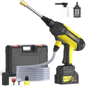 950PSI CordlessPowerWasher with Foam Cannon for Car, Lane, Patio Cleaning, Yellow