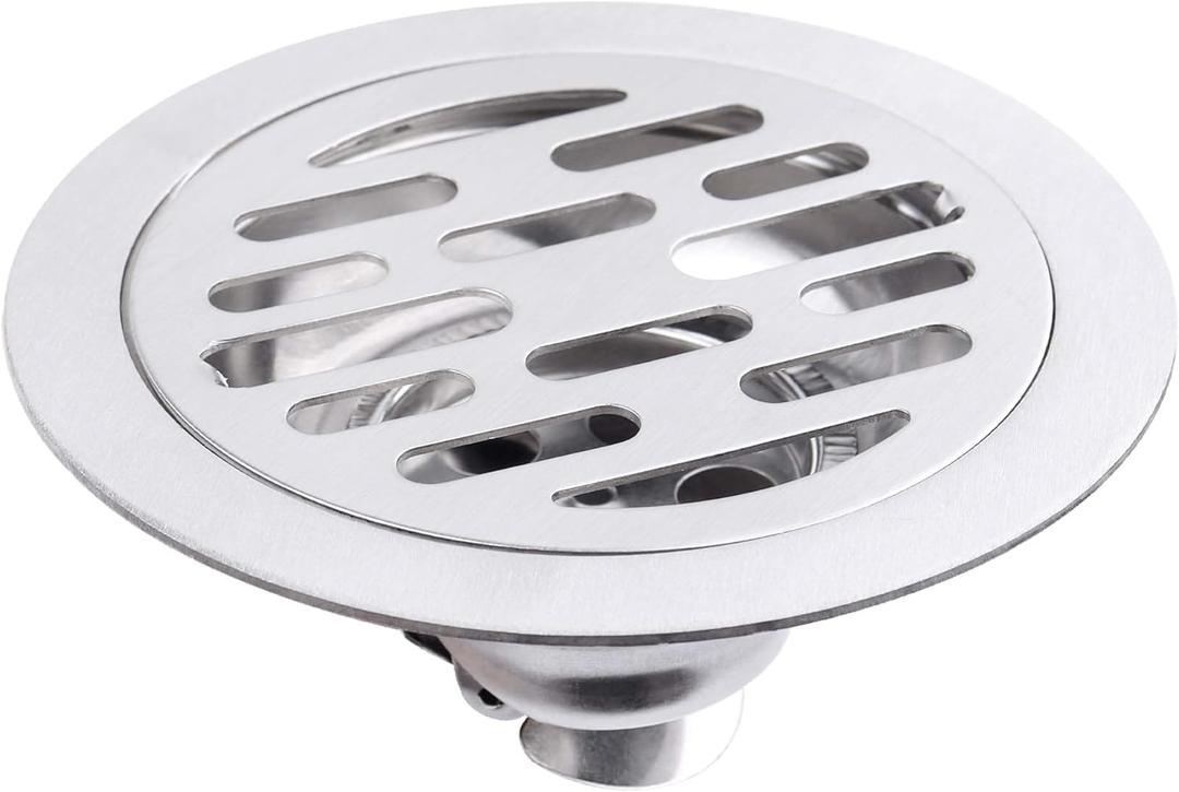 Yakamoz Sewer Odor Proof Floor Drain 4 Inch, Stainless Steel Anti-Odor Floor Drain Core Shower Drain Backflow Preventer Smell Stopper for Bathroom, Kitchen and Basement