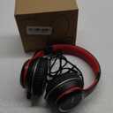 LORELEI X8 Over-Ear Wired Headphones with Microphone with 1.45m-Tangle-Free Nylon Line&3.5mm Plug,Lightweight Foldable & Portable Headphones for Smartphone,Tablet,Computer,Mp3/4(Black-red)