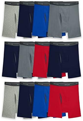 Fruit of the Loom Men's Coolzone Boxer Briefs, Moisture Wicking & Breathable, Assorted Color Multipacks, 12 Piece, M