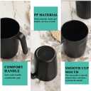 Berglander Black Plastic Coffee Mugs Set of 8, Plastic Cups with Handles 15oz, Reusable Water Cup, Easy to Carry, Great for Home, Garden, Picnic, Camping, Outdoor