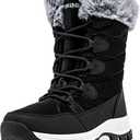 HOBIBEAR Women's Waterproof Winter Snow Boots Lightweight Warm Faux Fur Lined Mid-Calf Booties 8