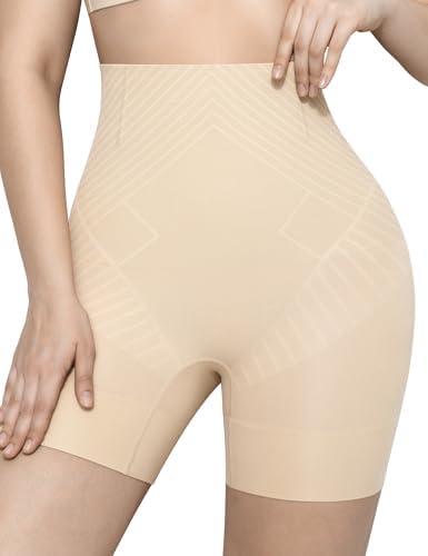 KLVEE High Waisted Shapewear Tummy Control Shorts for Women, Body Shaper, Seamless Shaping Thigh Slimmer Under Dress, Size XL