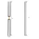 Square 1/2" *44" Wrought Iron Balusters for Interior Staircase, 10 Pcs/Pack (5 Golden Chain Link + 5 Plain) Matt Black, New Design Hollow Iron Stair Railing Balusters 