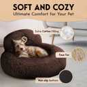 PetJett Calming Dog Bed for Small Dogs 23" Donut Dog Beds, Anti-Slip & Washable Fluffy Plush Faux Fur Pet Bed, Anti-Anxiety Premium Comfort Round Puppy Bed, Fits Dogs up to 25 lbs, Brown, Small