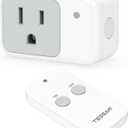 Remote Control Outlet, TESSAN Wireless Electrical Outlet Light Switch, Wall Outlet Plug with ON/Off Switch for Indoor String Lights, Lamps, Small Appliances, 1250W 100ft Range (1 Remote +1 Outlet)