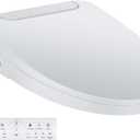 Electric Bidet Toilet Seat, Elongated, Warm Water with Air Dryer, Heated Seat and Slow Close Lid, Front and Rear Wash, LED Nightlight, Wireless Remote, White, 101