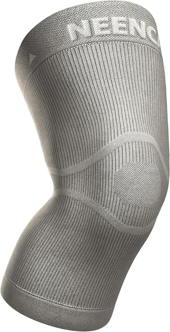 NEENCA Ultra-thin Knee Sleeve for Knee Pain, Lightest Knee Compression Sleeve with Graphene Ions Infused Fabric for Pain Relief, Swelling, Arthritis, Poor Circulation, Running, Sport (XX-Large, Gray - Single)