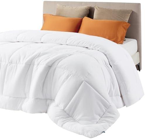 Bedsure Comforter Duvet Insert - Quilted Comforters Full Size, All Season Duvet, GentleSoft Down Alternative Bedding, with 8 Tabs, Gifts for Women/Men, White, Full 86 x 82 Inches