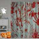 COSEVIER Halloween Shower Curtains for Bathroom, Bloody Hands for Scary Halloween Blood Theme Bathroom Decoration, Horror Red Home Waterproof Fabric Bath Curtain, 72x72 Inch