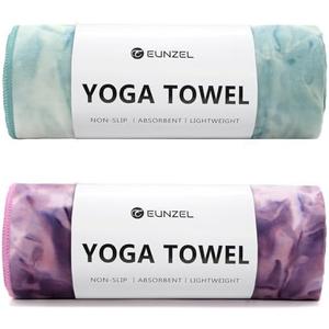  Eunzel 2 Pack Hot Yoga Towel Non-Slip Yoga Mat Towel Ultra-Absorbent Microfiber Towel for Hot Yoga, PilatesBikram and Workout 26.5"x 72", Lavender& Mint Green : Sports & Outdoors