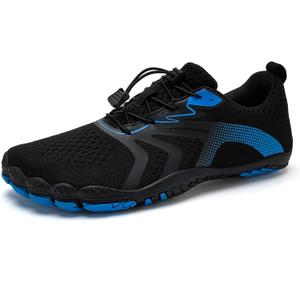 WateLves Water Shoes Men Women Beach Barefoot Aqua Socks Breathable Wide Swim Outdoor Walking Anti Slip Pool Shoes for Hiking Kayaking Diving Surfing (B-black/Blue)