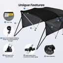 KAKIT 3 4 Bow Bimini Tops with Mesh Sidewalls Support Poles for Boats Marine Grade Canvas Top Includes 2 Straps Storage Boot 1 Inch Aluminum Frame