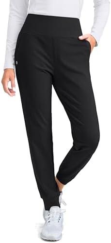 G Gradual Women's Fleece Lined Joggers High Waisted Water Resistant Thermal Hiking Pants Cold Weather Sweatpants with Pockets L